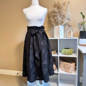 Karl Lagerfeld Black Textured A-Line Skirt